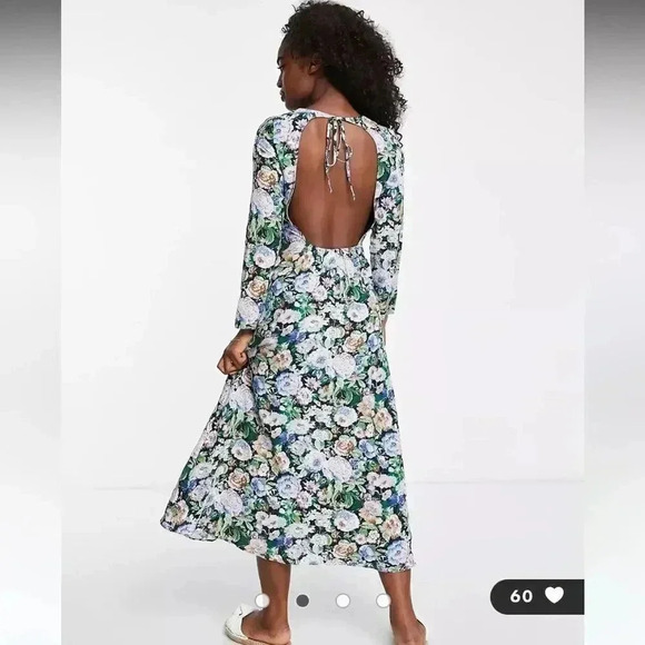 NWT & Other Stories Open Back Floral Midi Dress size 4 - Picture 7 of 8